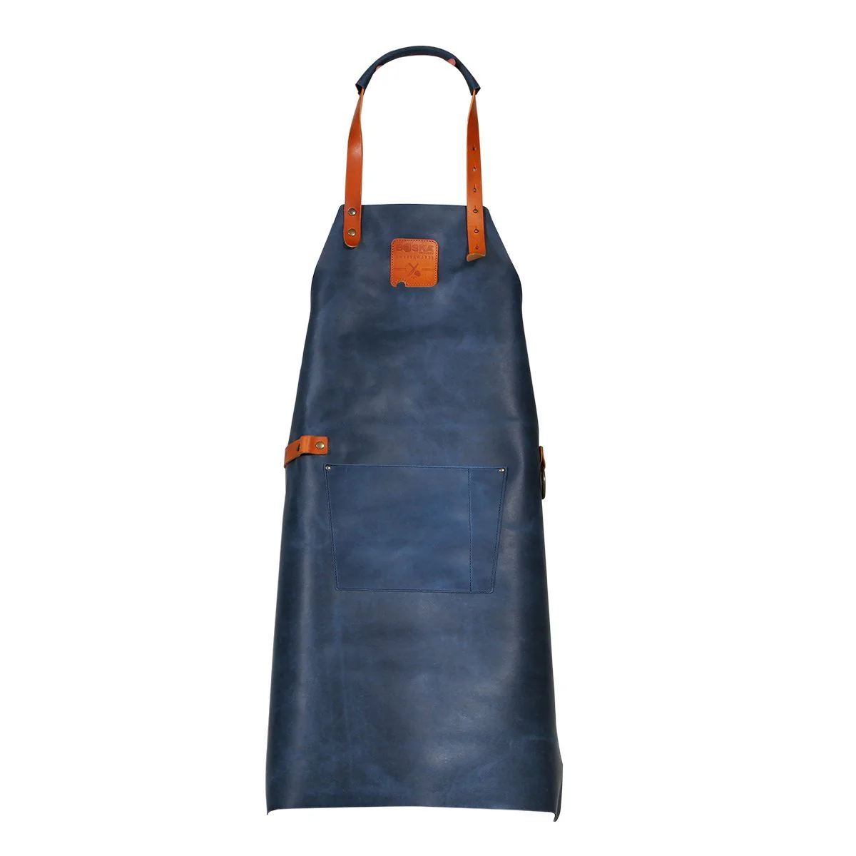 Mr. Smith Leren Schort Blauw Pocket